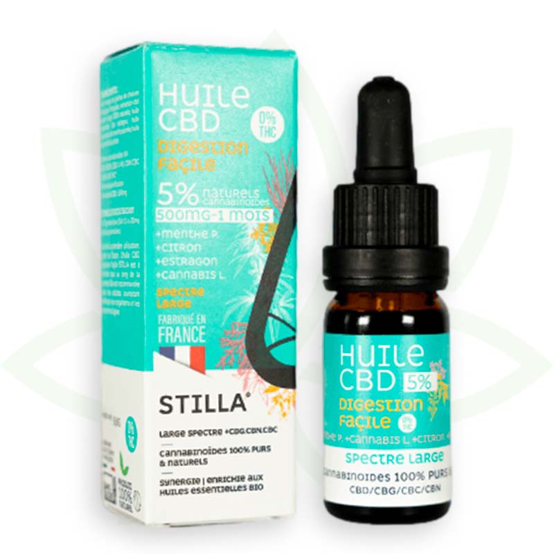 aceite cbd digestión fácil 5 por ciento 10ml amplio espectro stilla francia mafrenchweed 1