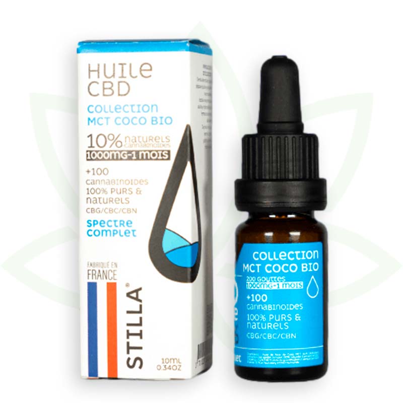 Aceite de coco cbd mct 10 por ciento 10 ml de espectro completo stilla france mafrenchweed 3
