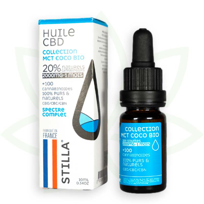 Aceite de coco cbd mct 20 por ciento 10 ml de espectro completo stilla france mafrenchweed 6