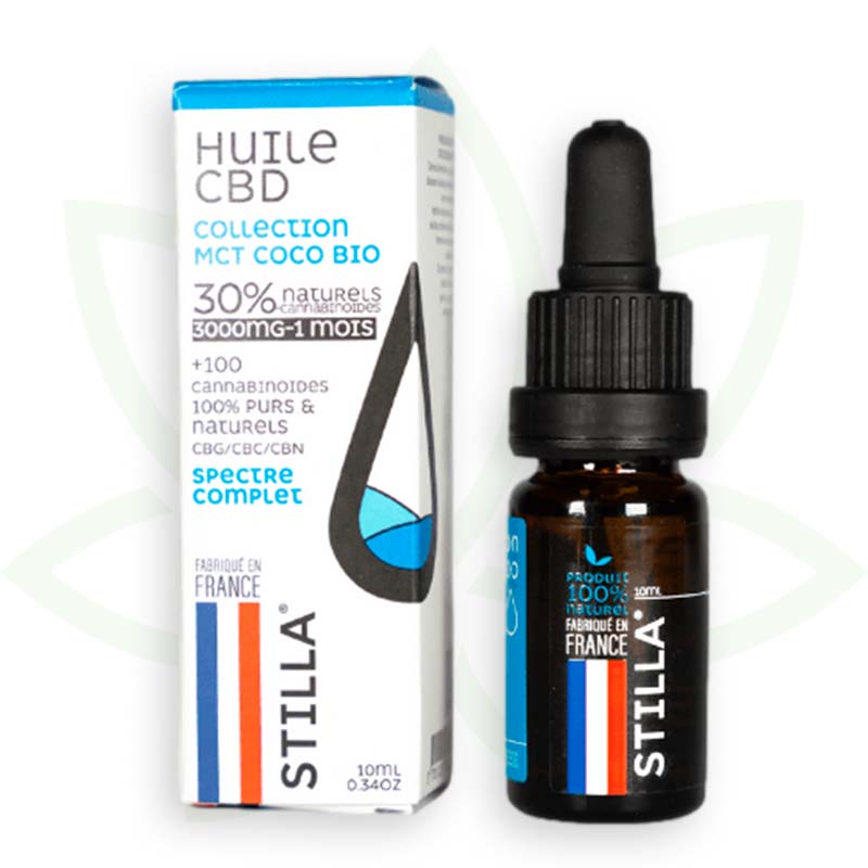 Aceite de coco cbd mct 30 por ciento 10 ml de espectro completo stilla france mafrenchweed 8