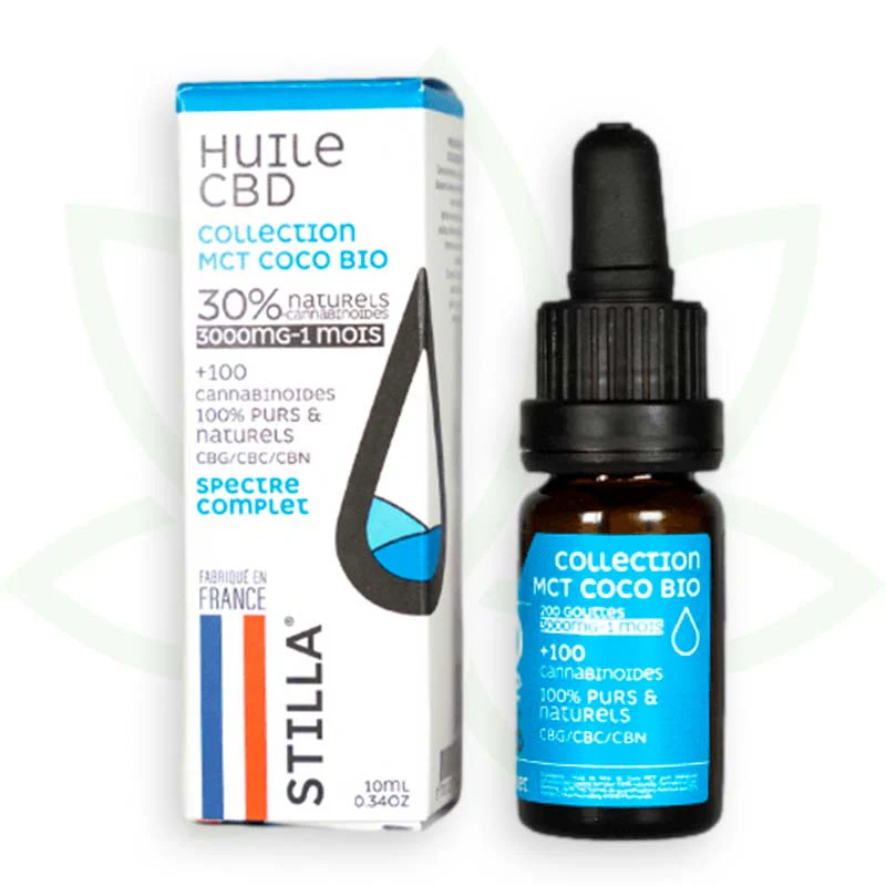 Aceite de coco cbd mct 30 por ciento 10 ml de espectro completo stilla france mafrenchweed 9