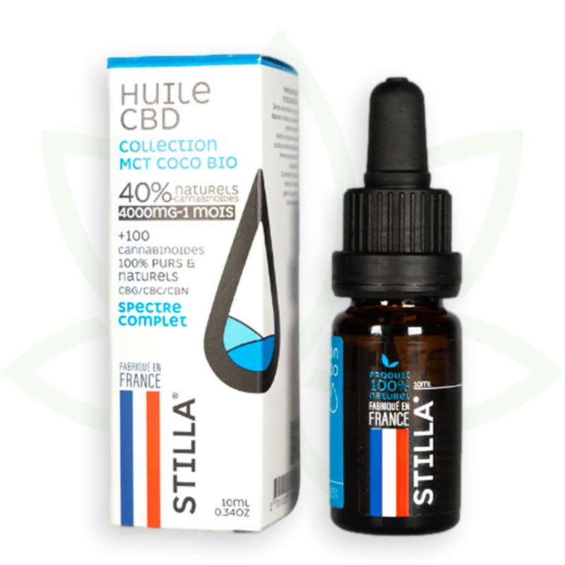 Aceite de coco cbd mct 40 por ciento 10 ml de espectro completo stilla france mafrenchweed 11