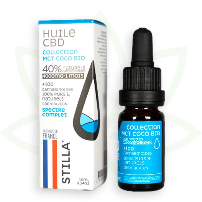 Aceite de coco cbd mct 40 por ciento 10 ml de espectro completo stilla france mafrenchweed 12